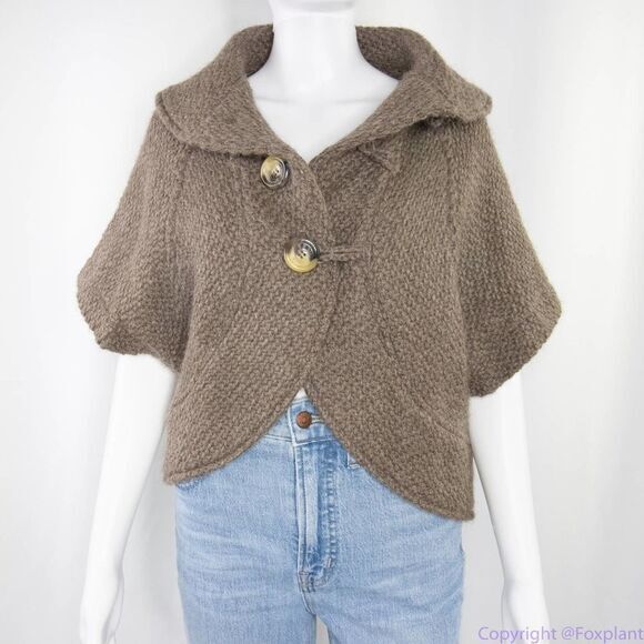 John Branigan Wool Alpaca button front grey‎ cardigan women’s - Picture 10 of 14